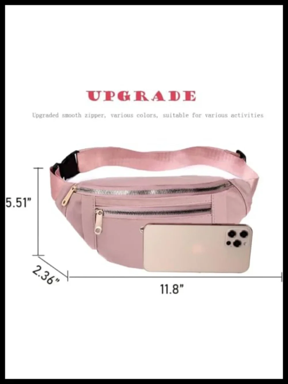 Waterproof Nylon Crossbody Fanny Pack Waist Bag Adjustable Strap Travel